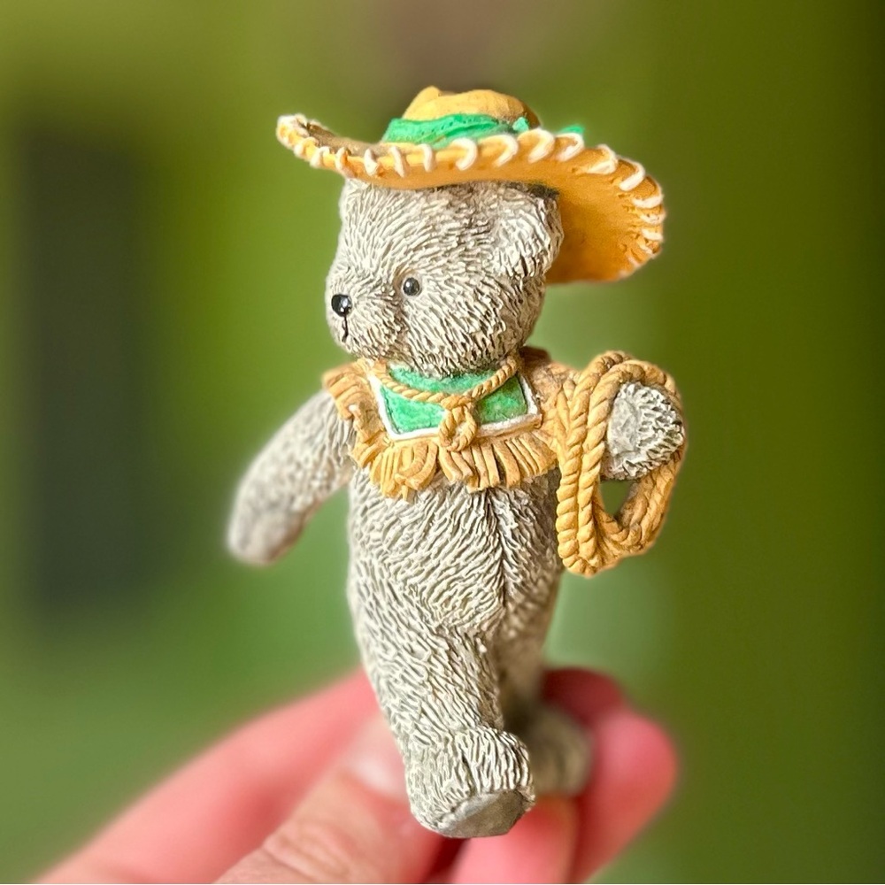 VTG Western Cowboy Rodeo Lasso Bear Bronson Collectibles Trinket Figurine Art - Picture 2 of 8